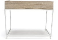 Natural Brown and White Computer Desk with Shelf - Essentials-2