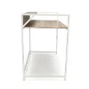 Natural Brown and White Computer Desk with Shelf - Essentials -3
