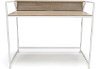 Natural Brown and White Computer Desk with Shelf - Essentials -4
