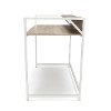 Natural Brown and White Computer Desk with Shelf - Essentials -5