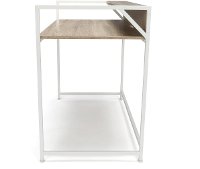 Natural Brown and White Computer Desk with Shelf - Essentials-5