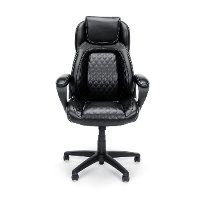 Racing Style Black Leather Executive Office Chair - Essentials-2