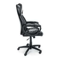 Racing Style Black Leather Executive Office Chair - Essentials-5