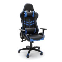 Racing Style Blue and Black Gaming Chair - Essentials