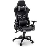 Racing Style Gray and Black Gaming Chair - Essentials