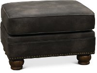 Casual Traditional Graphite Gray Ottoman - Tahoe