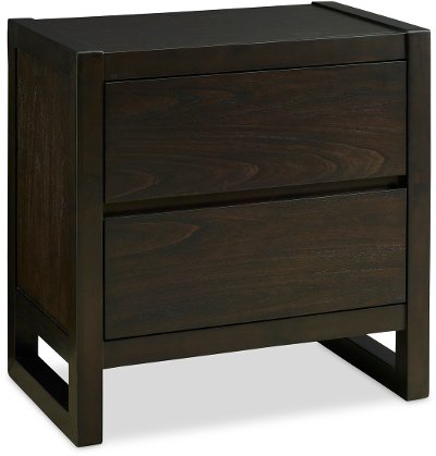 Modern Dark Brown Nightstand - Crosby Street
