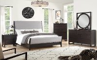 Modern Dark Brown 4 Piece King Bedroom Set - Crosby Street