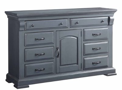 Classic Traditional Slate Blue Door Dresser - Everly