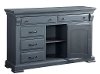 Classic Traditional Slate Blue Door Dresser - Everly-3