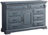 Classic Traditional Slate Blue Door Dresser - Everly-5