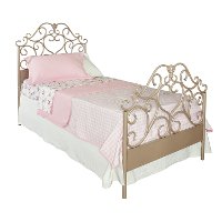 Traditional Rose Gold Twin Metal Bed - Elizabeth-6