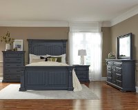 Classic Slate Blue 6 Piece Queen Bedroom Set - Everly