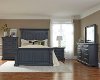 Clearance Classic Slate Blue 6 Piece Queen Bedroom Set - Everly