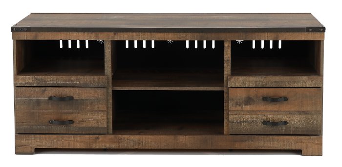 Trinell Rustic Gray Wooden 70 Inch TV Stand