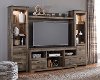 4 Piece Rustic Charcoal Brown Entertainment Center - Trinell-2