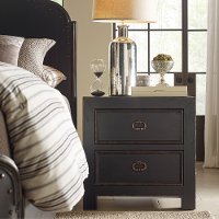 Rustic Traditional Black Nightstand - Bishop Hills