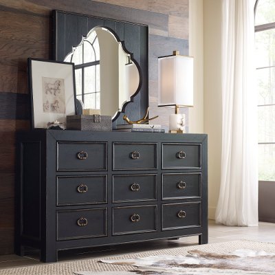 Rustic Traditional Black Dresser - Bishop Hills