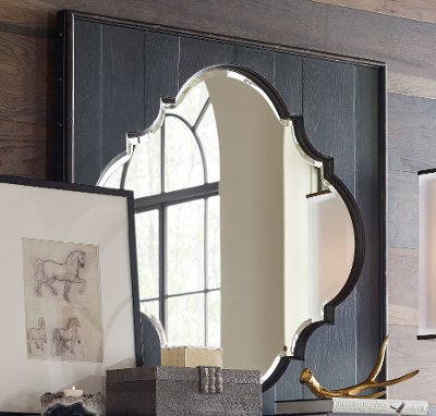 Rustic Traditional Black Mirror - Bishop Hills