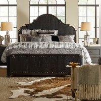 Rustic Traditional Black King Size Bed - Bishop Hills