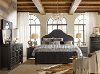 Clearance Rustic Traditional Black 6 Piece Queen Bedroom Set - Bishop Hills