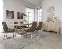 Light Ash and Metal 5 Piece Dining Set - Patina
