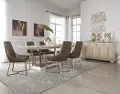 White Ash and Metal 5 Piece Dining Set - Patina