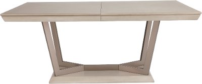 White Ash and Metal Dining Room Table - Patina