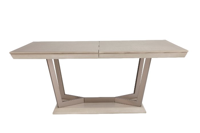 White Ash and Metal Dining Room Table - Patina