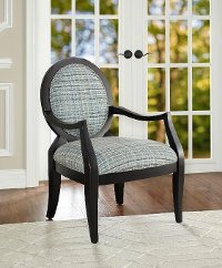 Blue Plaid Accent Chair - Hailey