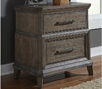 Classic Industrial Aged Oak Nightstand - Artisan Prairie