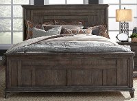 Classic Industrial Aged Oak King Size Bed - Artisan Prairie