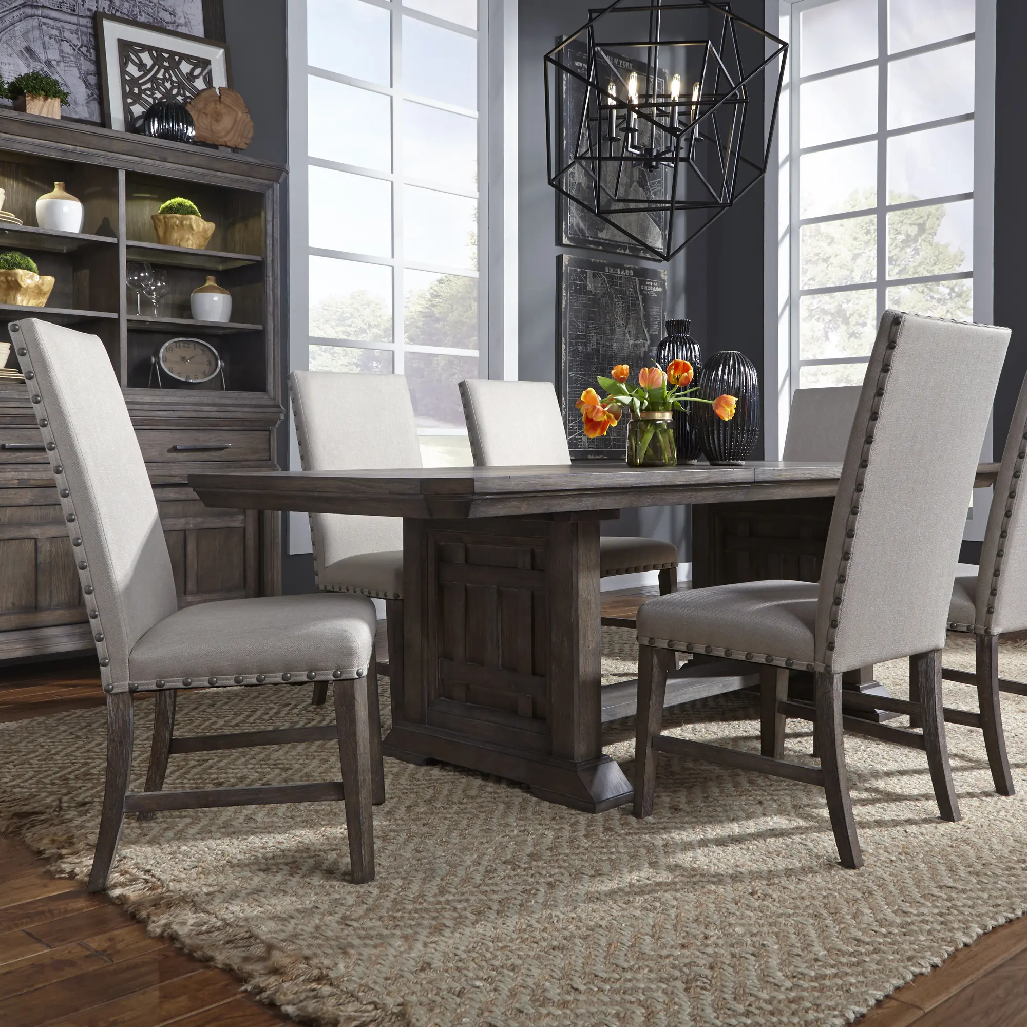 Artisan Prairie Gray Upholstered Dining Chair-2