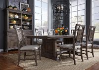Aged Oak and Gray Lattice Back Dining Chair - Artisan Prairie-2