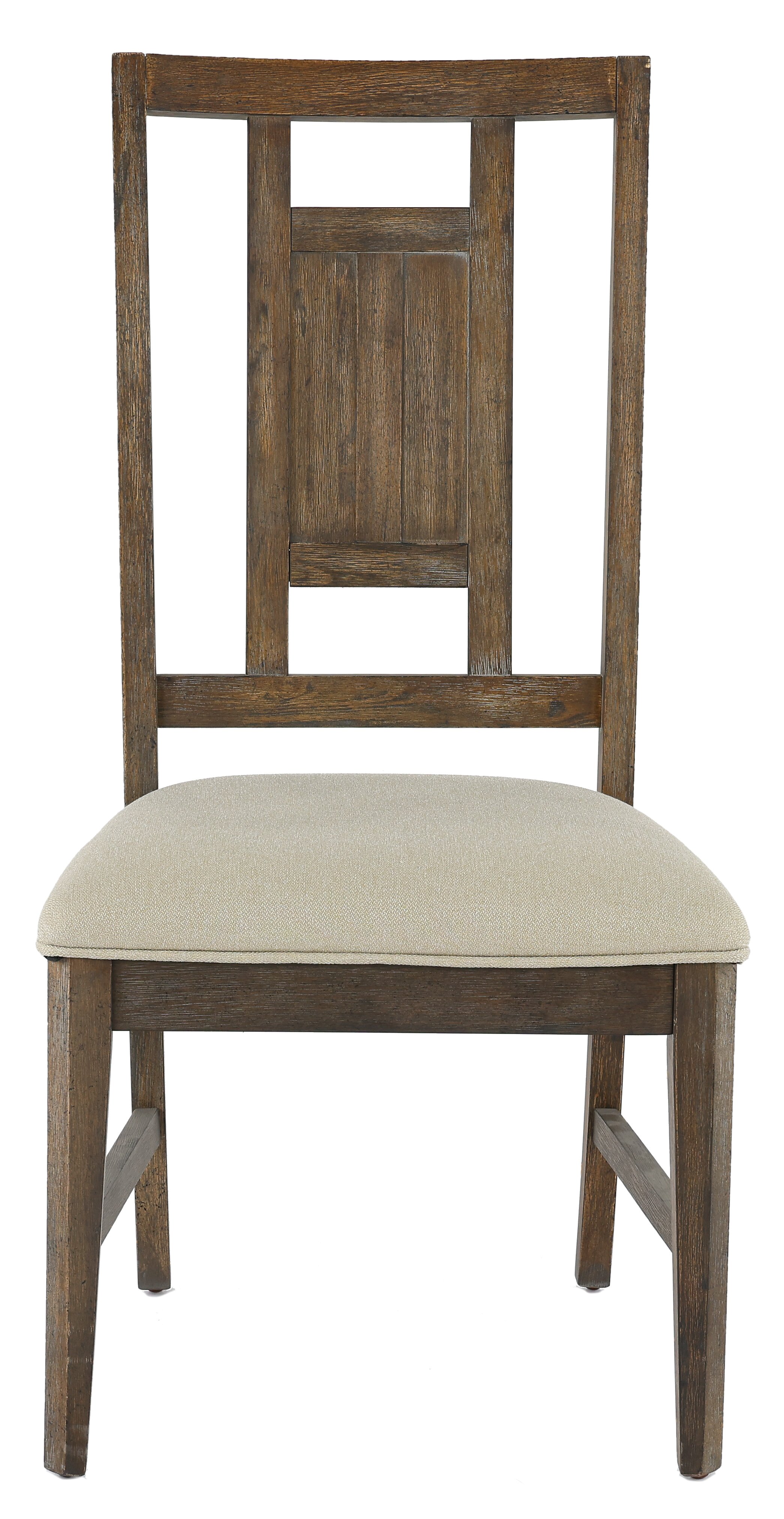 Artisan Prairie Aged Oak and Gray Lattice Back Dining Chair-1