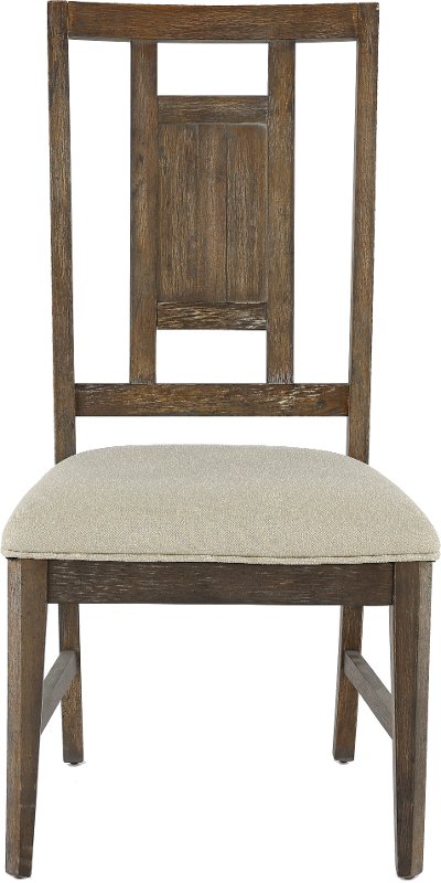 Artisan Prairie Aged Oak and Gray Lattice Back Dining Chair