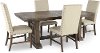 Aged Oak and Gray Upholstered 5 Piece Dining Set - Artisan Prairie