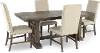 Artisan Prairie Aged Oak and Gray Upholstered 5 Piece Dining Set