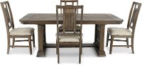 Aged Oak and Gray Lattice Back 5 Piece Dining Set - Artisan Prairie