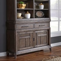 Classic Industrial Aged Oak China Cabinet with Hutch - Artisan Prairie-3