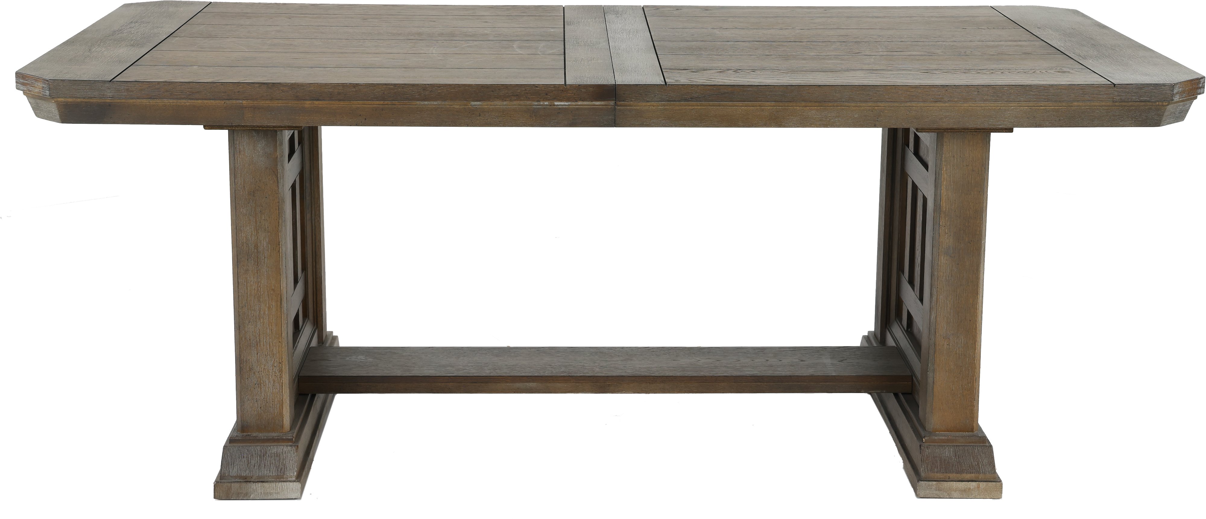 Artisan Prairie Classic Industrial Aged Oak Trestle Dining Room Table-1