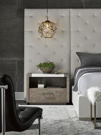 Contemporary Charcoal and White Nightstand - Modern