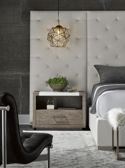 Contemporary Charcoal and White Nightstand - Modern