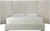 Contemporary Off-White Upholstered King Wall Bed - Modern