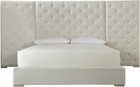Contemporary Off-White Upholstered King Wall Bed - Modern