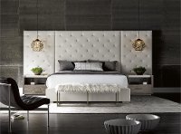 Off-White and Charcoal 9 Piece King Bedroom Set - Modern