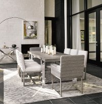 Modern Linen Gray 7 Piece Dining Set - Modern