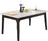 White Marble and Charcoal Dining Room Table - Janel