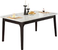 White Marble and Charcoal Dining Room Table - Janel