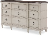 Traditional Two-Tone Linen and Dark Elm Dresser - Brookhaven